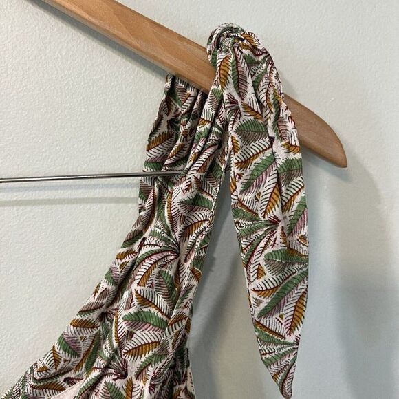 Anthropologie Womens Jumpsuit Size 4/Small Green Palm Floral Wide Leg - Picture 6 of 8